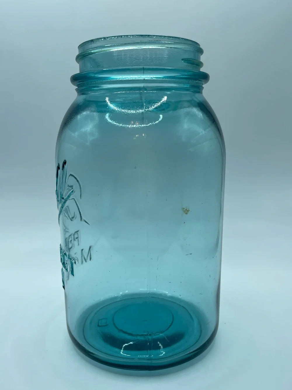 Antique Blue Ball Quart Jar 1910-1923, Perfect Mason, Mold 6, No Lid